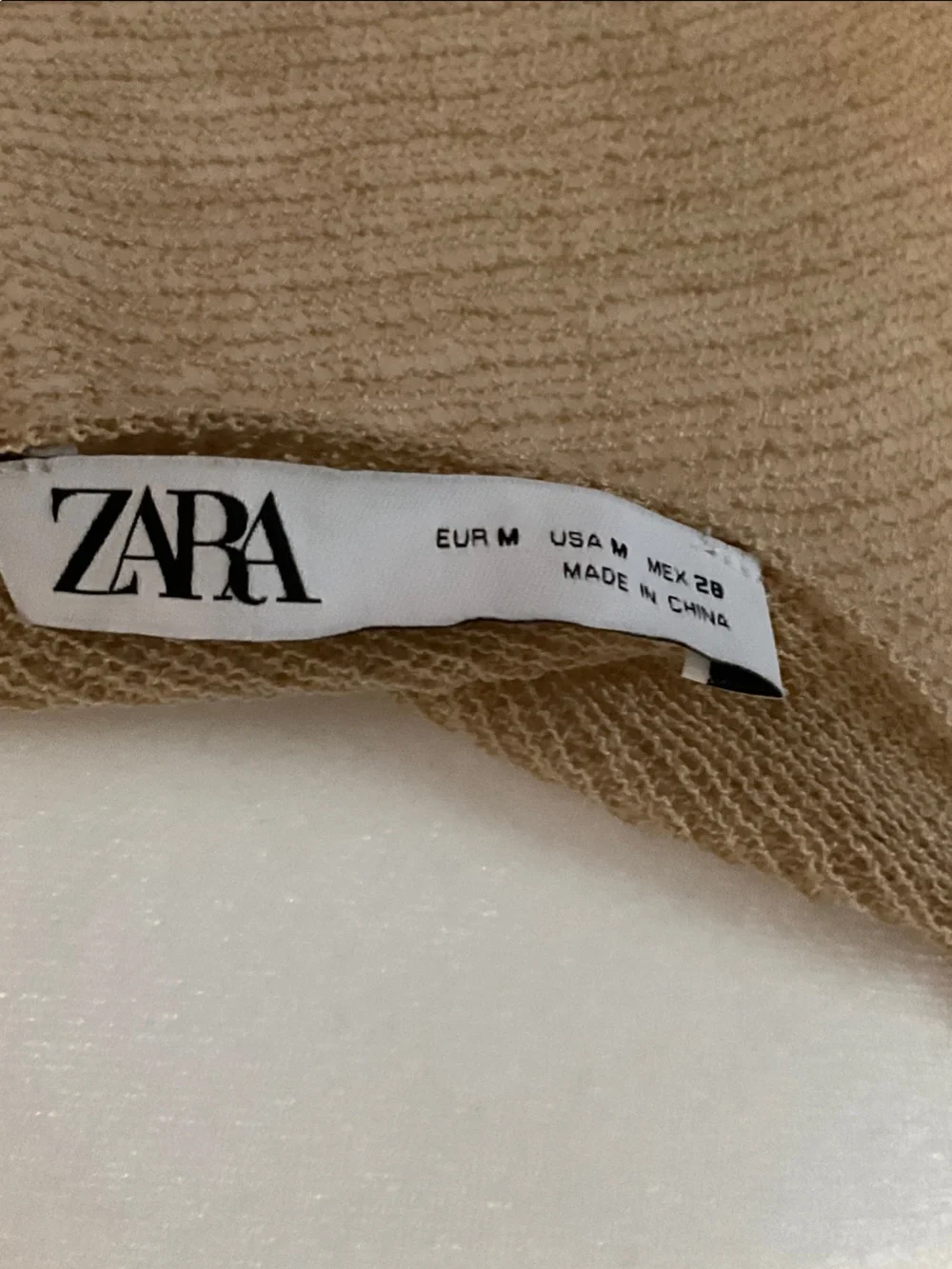 NWOT ZARA Lightweight Asymmetric Knit poncho SZ M - Camel - Picture 3 of 3